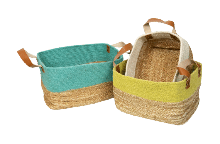 Hogla & Jute Braid Rectangle Basket 3pc