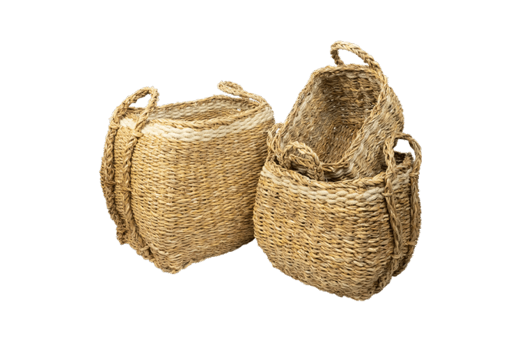 Hogla & Jute Storage Baskets 3pc