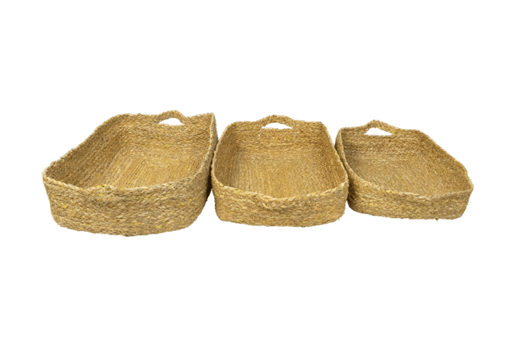 Straw Rectangle Tray 3pc
