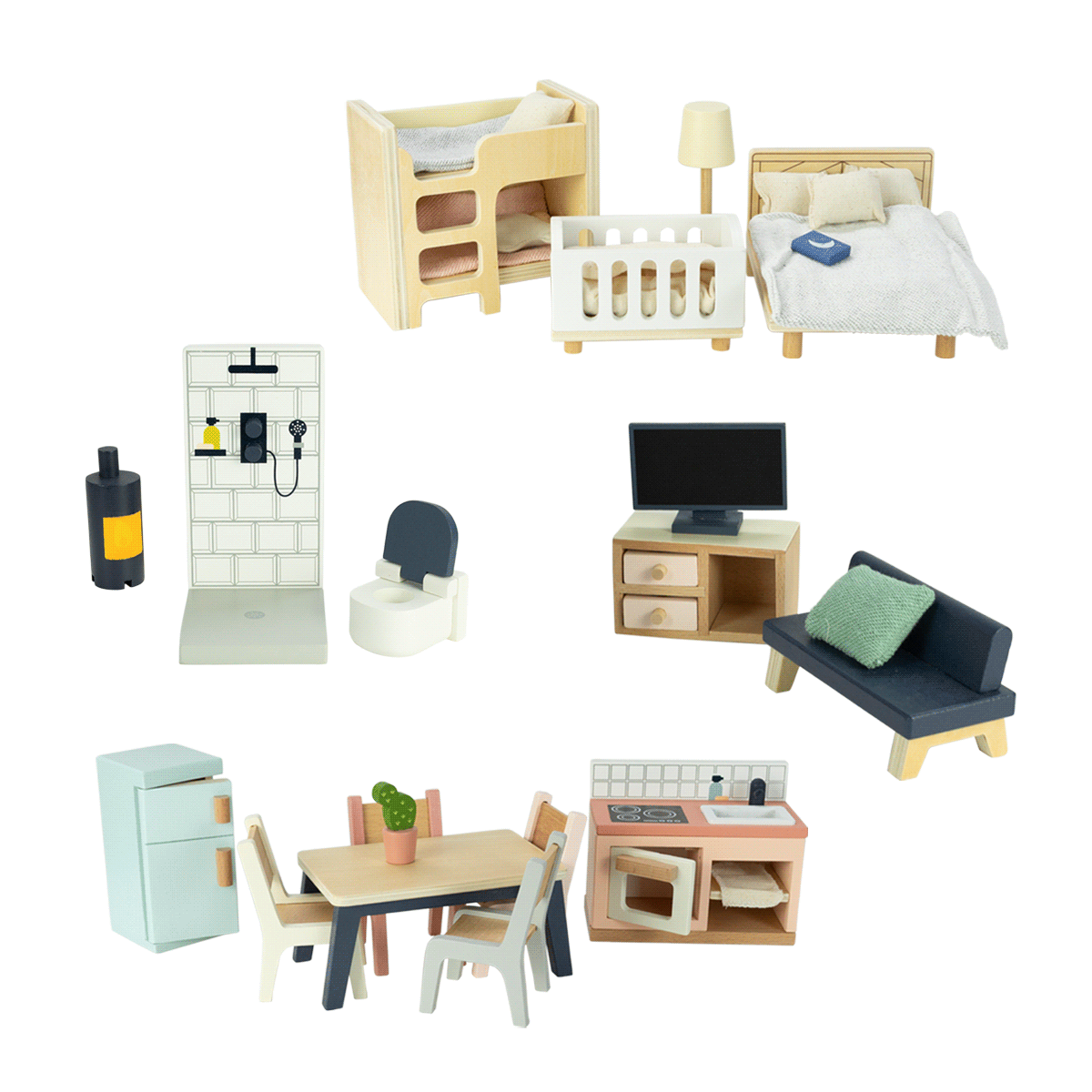 Doll House Furniture Set 35pc
