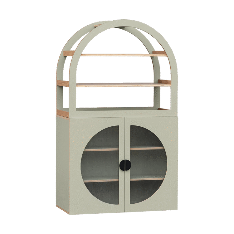 Arched Cabinet Perspex Sage
